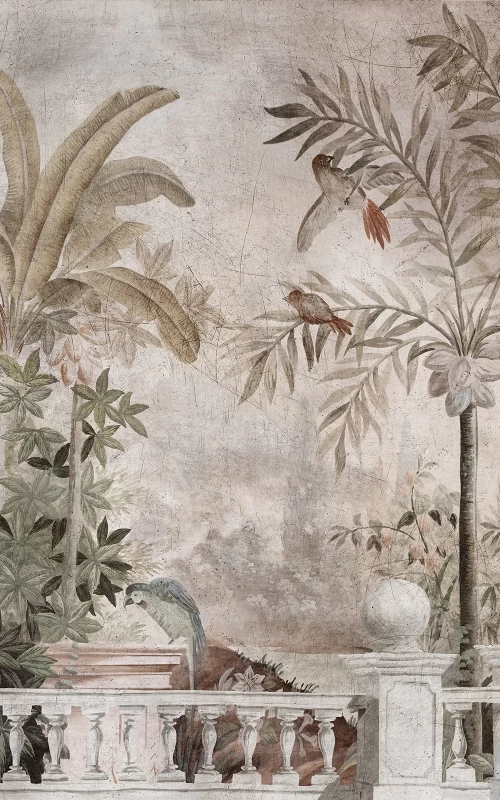 Le jardin aux oiseaux couleur claire patinée